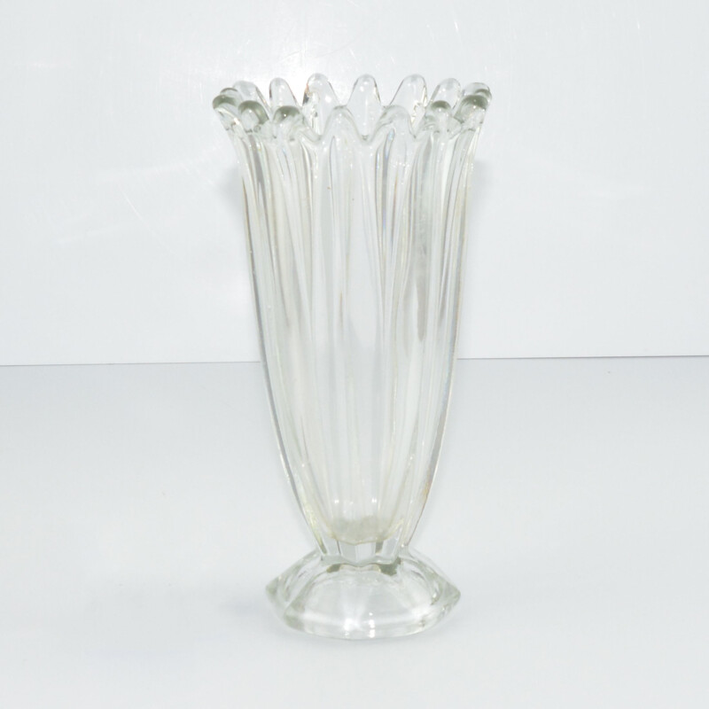 Vintage Glass vase from Hortensja Glassworks, Poland 1960s