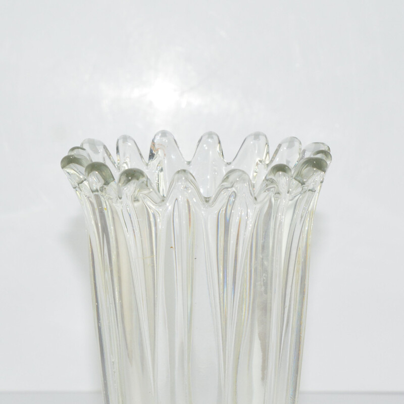 Vintage Glass vase from Hortensja Glassworks, Poland 1960s