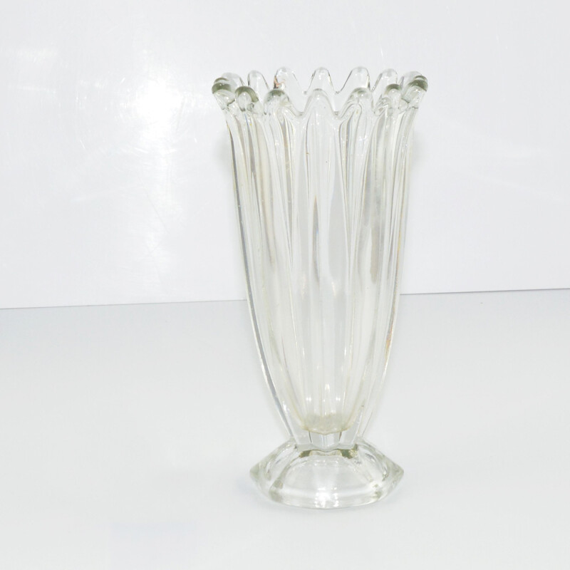 Vintage Glass vase from Hortensja Glassworks, Poland 1960s