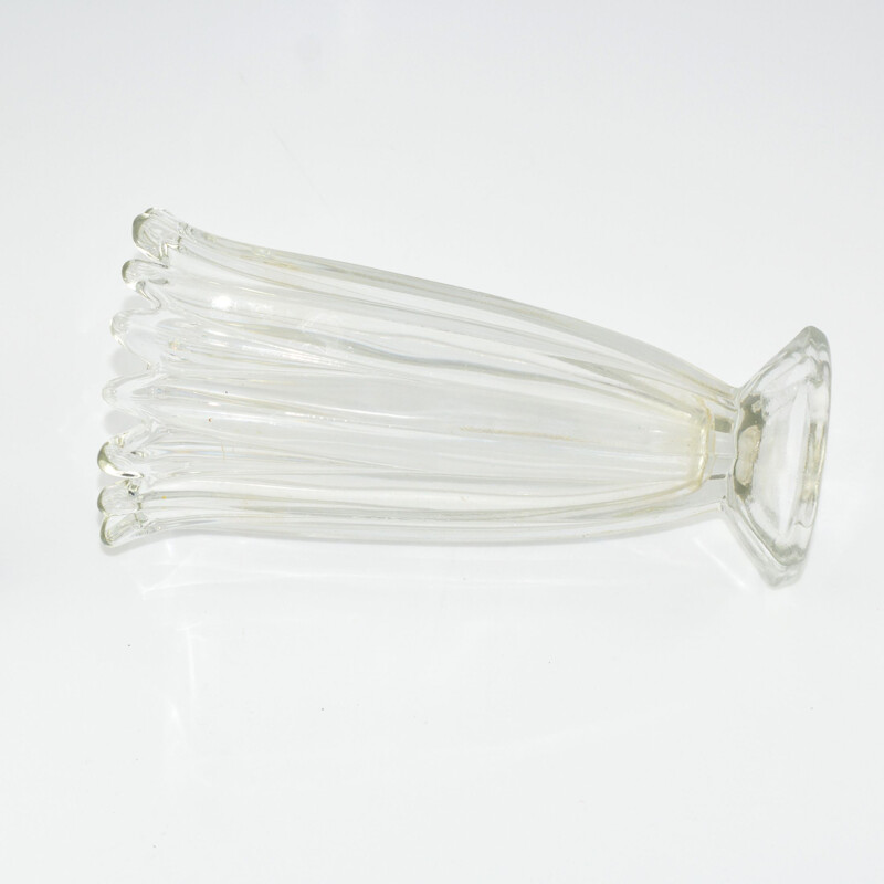 Vintage Glass vase from Hortensja Glassworks, Poland 1960s