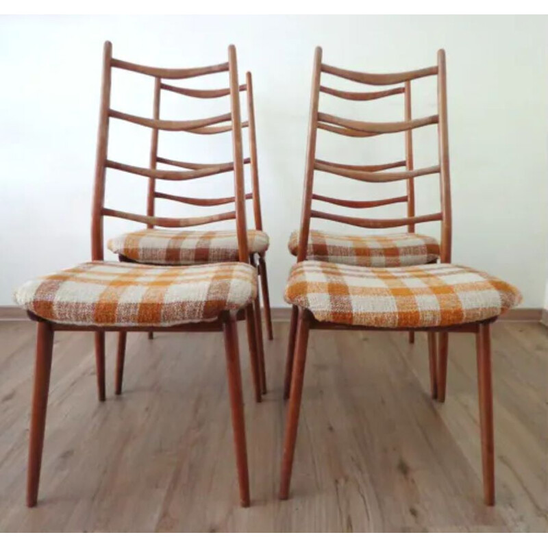 Conjunto de 4 cadeiras de teca vintage por Habeo, Alemanha 1960