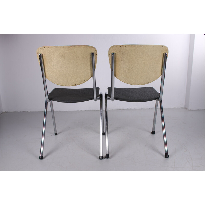 Pair of vintage gispen kitchen chairs 1960s