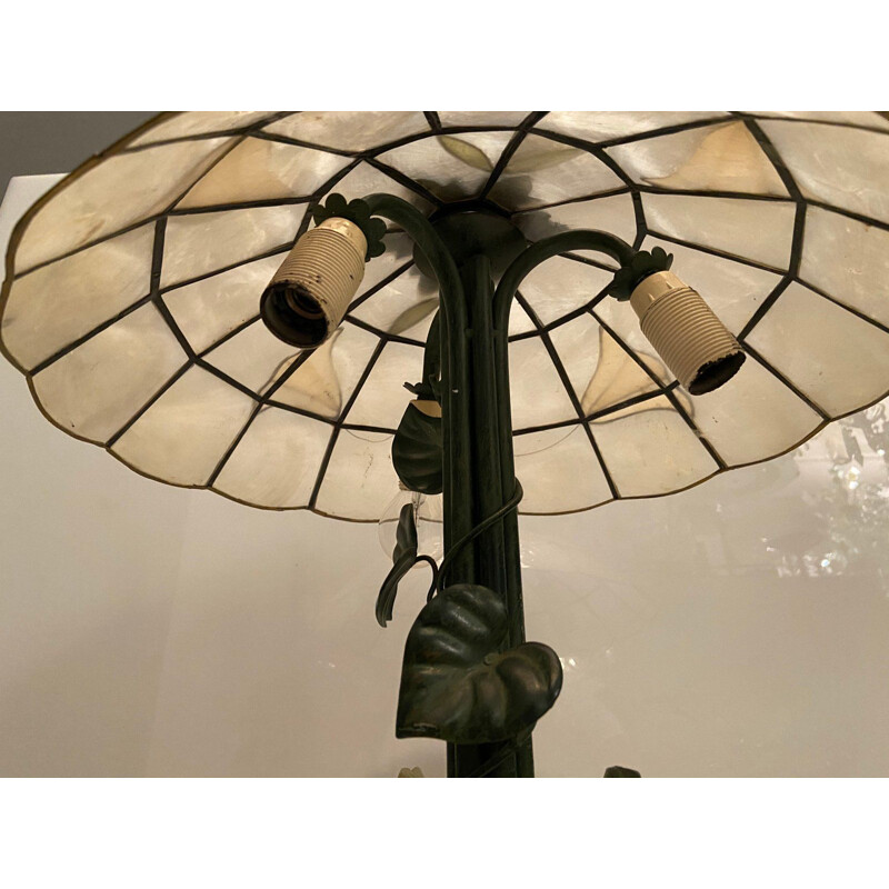 Vintage Tole Table Lamp, Italian 1970s