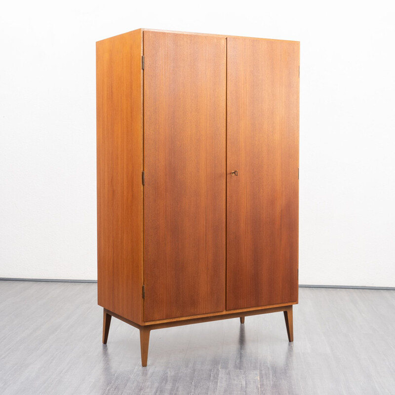 Vintage teak wardrobe with shelves, Scandinavian 1960s