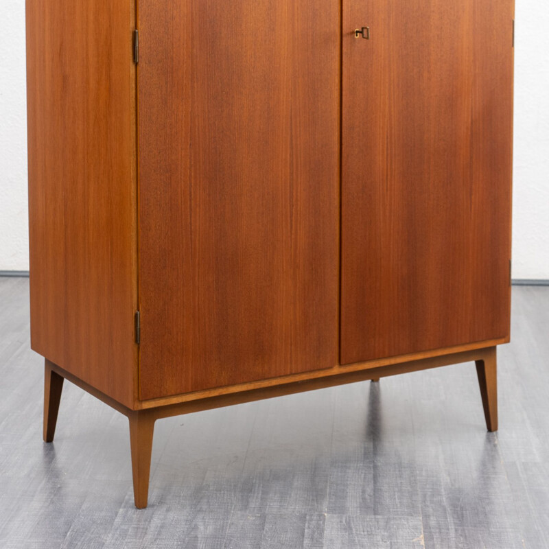 Vintage teak wardrobe with shelves, Scandinavian 1960s