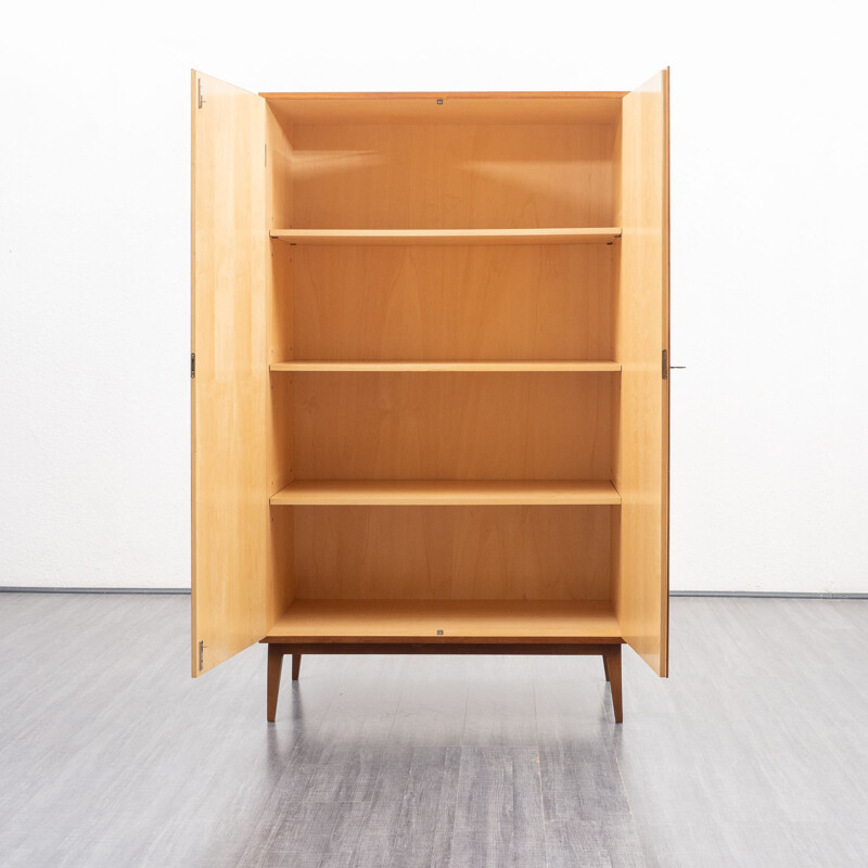 Vintage teak wardrobe with shelves, Scandinavian 1960s