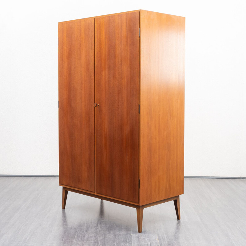 Vintage teak wardrobe with shelves, Scandinavian 1960s