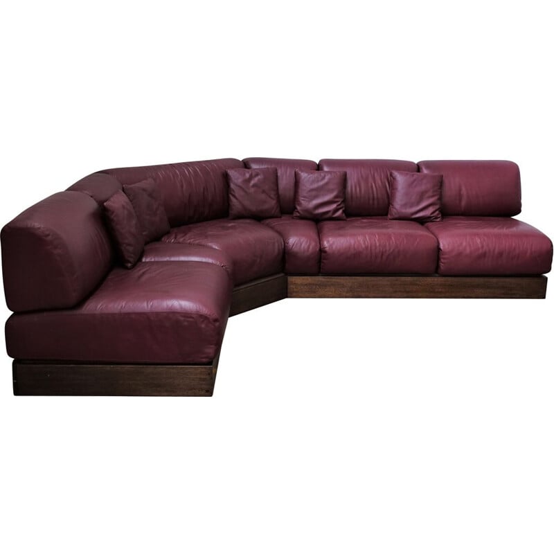 Vintage Durlet oxblood modular sofa