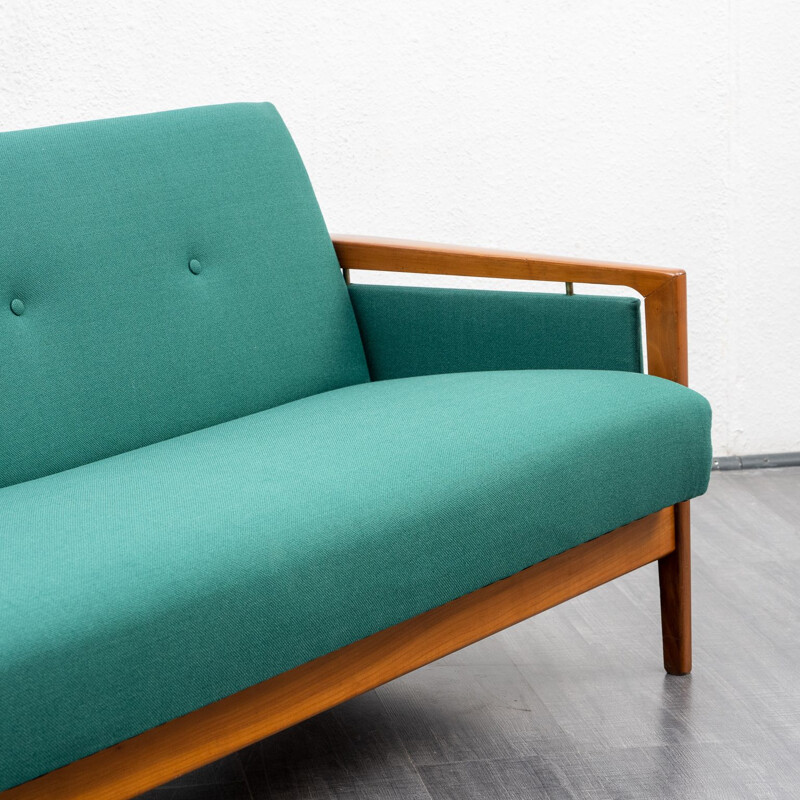 Vintage sofa in walnut with fold-out function 1960s