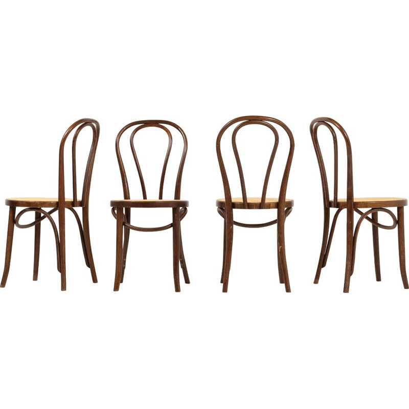 Lot of 4 vintage chairs by Michael Thonet for ZPM Radomsko 1970s