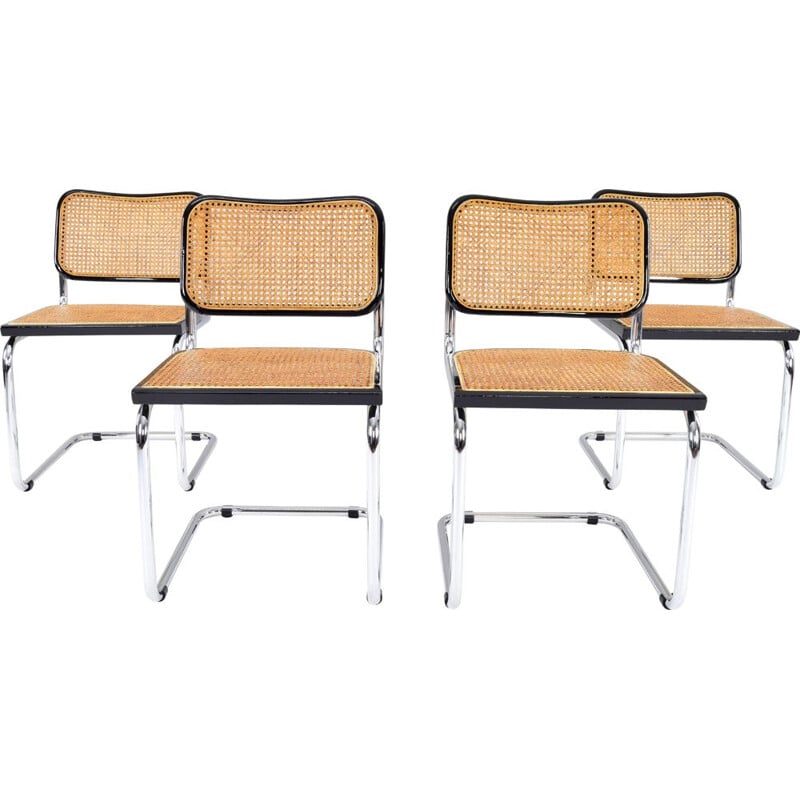 Set of 4 vintage B32 Cesca chairs by Cidue Marcel Breuer, Italy 1970s