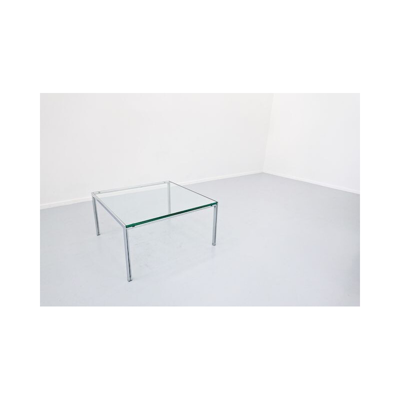 Vintage chrome and glass coffee table, 1960