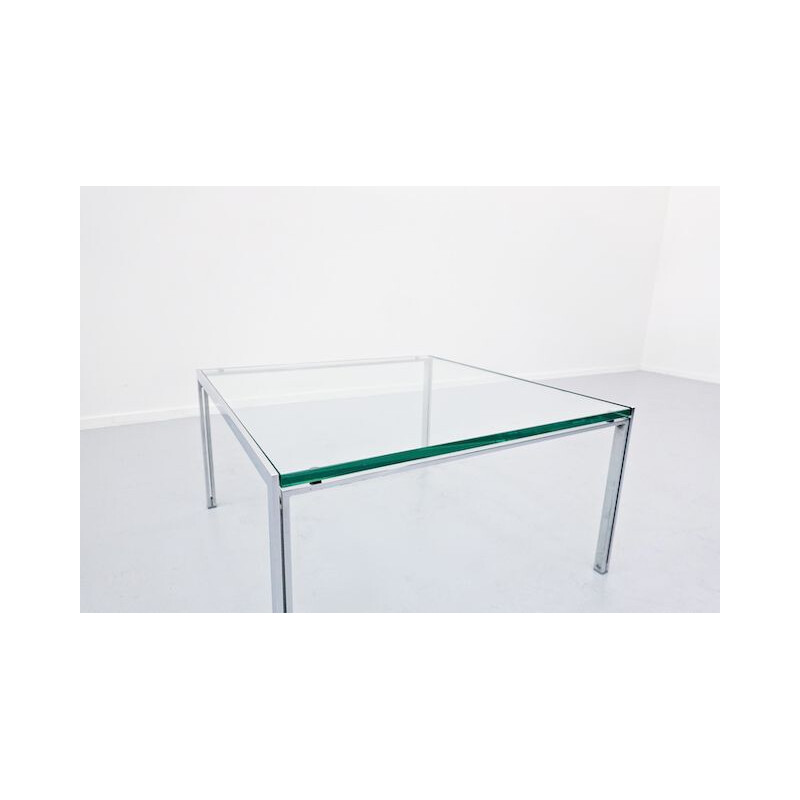 Vintage chrome and glass coffee table, 1960