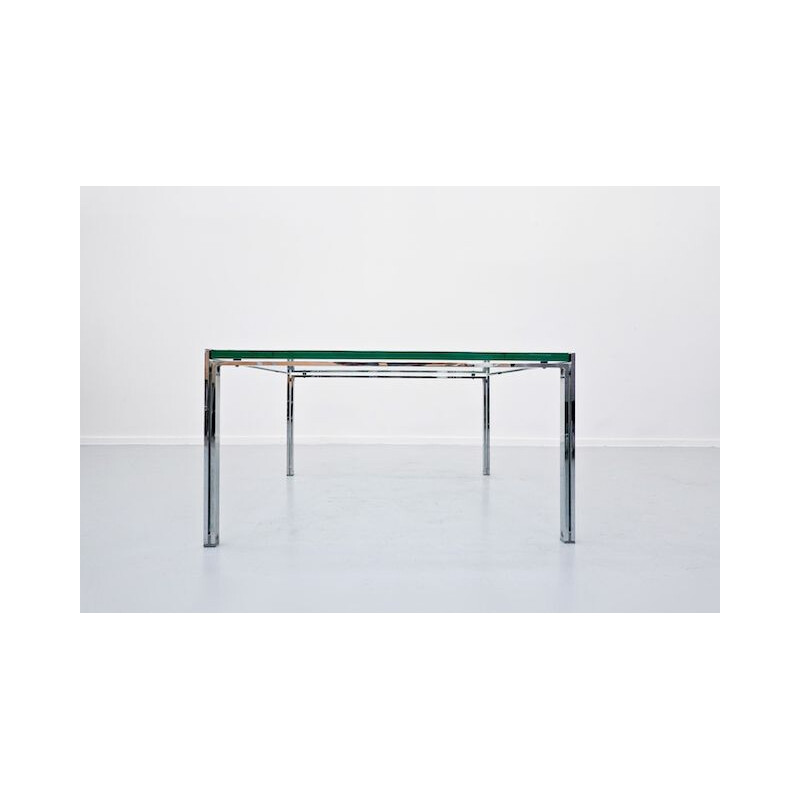 Vintage chrome and glass coffee table, 1960