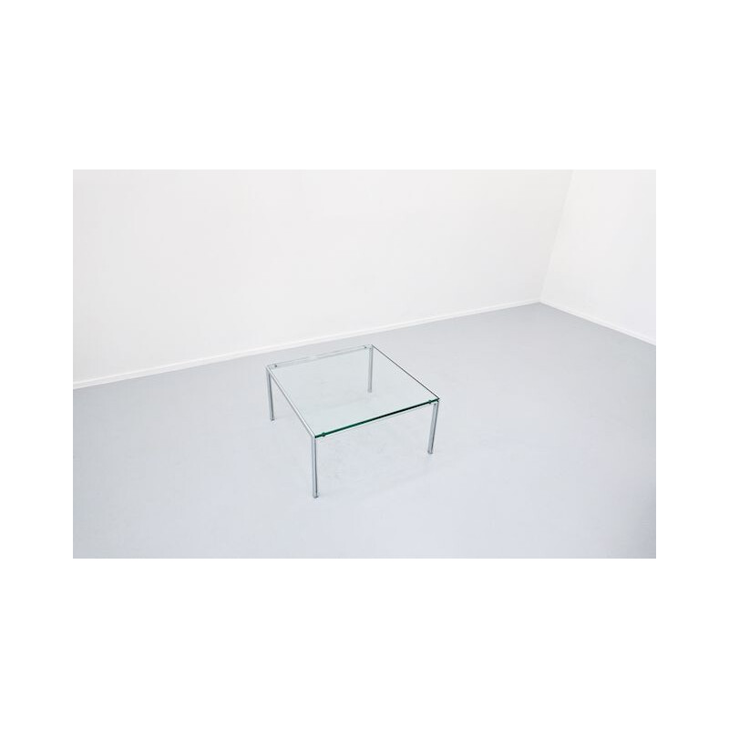 Vintage chrome and glass coffee table, 1960