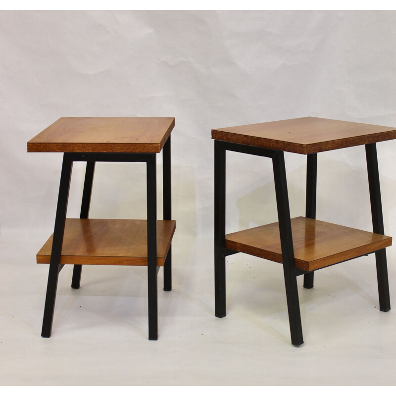 Paire de petites tables vintage 1950