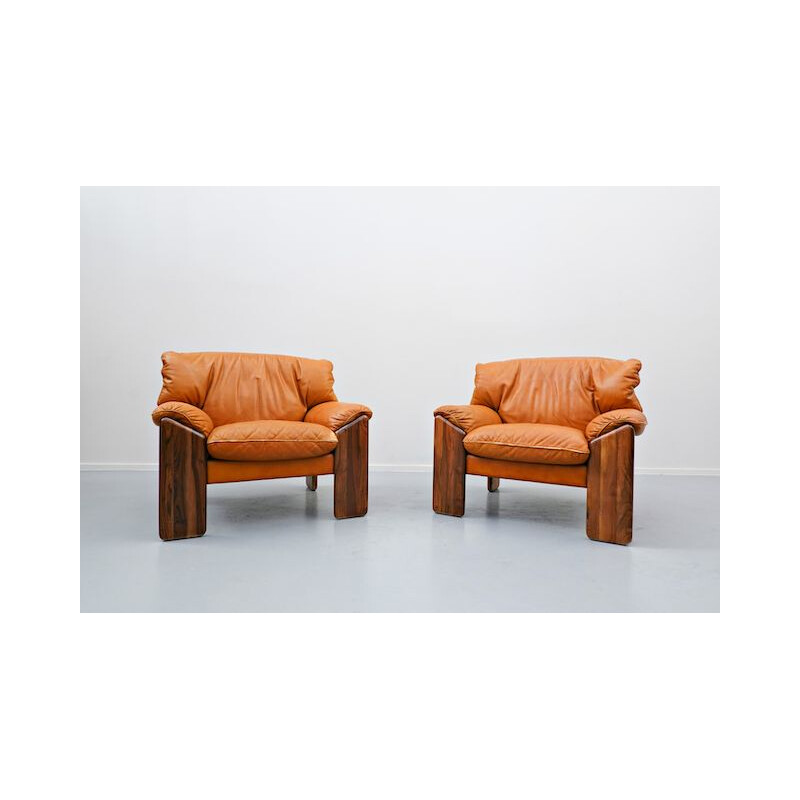 Pair of vintage armchairs from Sapporo for Mobil Girgi, Italy 1970