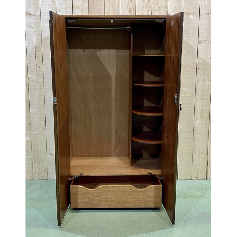 Vintage walnut wardrobe by Maple, English 1930s