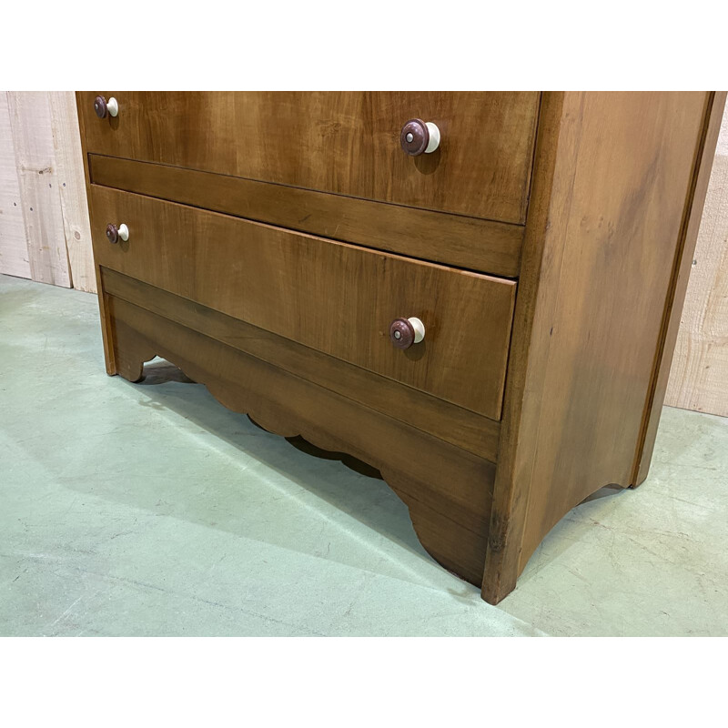 Vintage Art Deco dressing table in walnut, England 1930