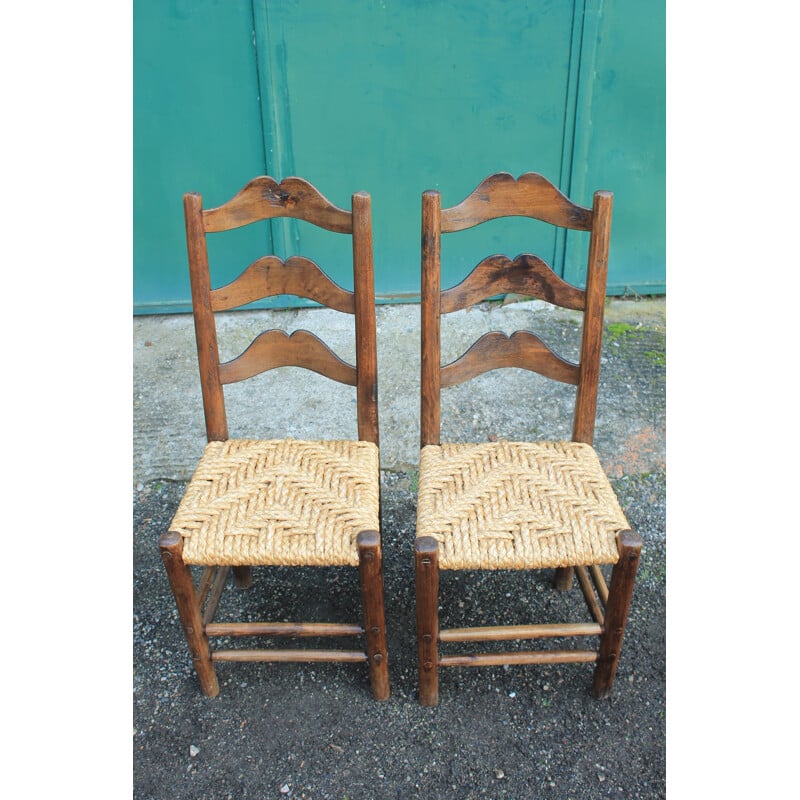 Set of 4 vintage brutalist chairs 1960