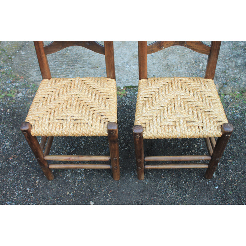 Set of 4 vintage brutalist chairs 1960