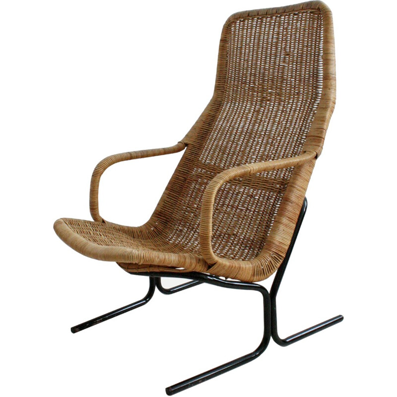 514 Jonkers Noordwolde armchair in rattan and metal, Dirk VAN SLIEDREGT - 1961