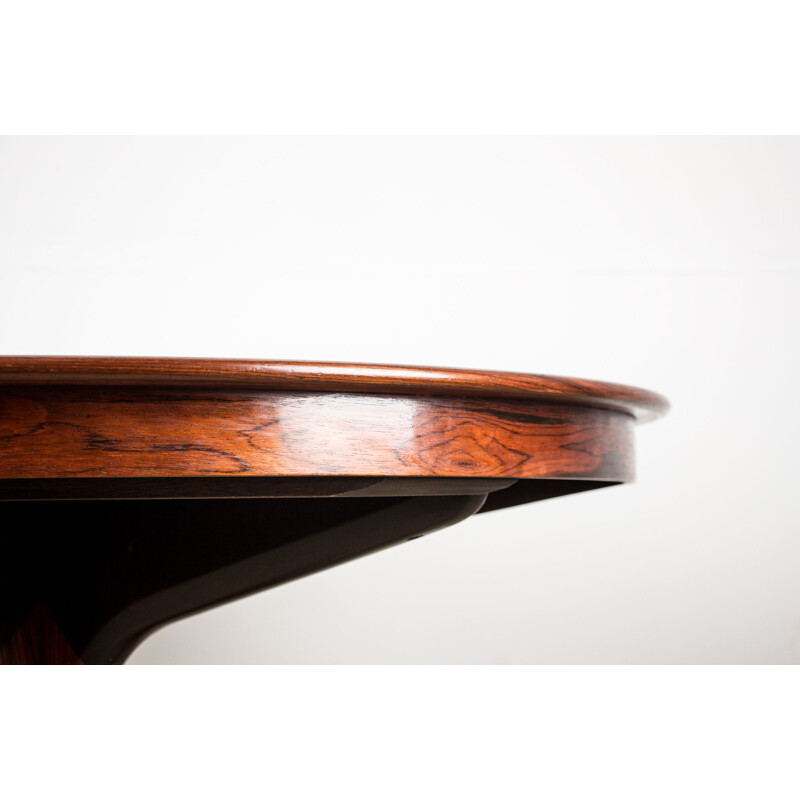 Vintage extensible table with central foot in Rio rosewood, Danish 1960