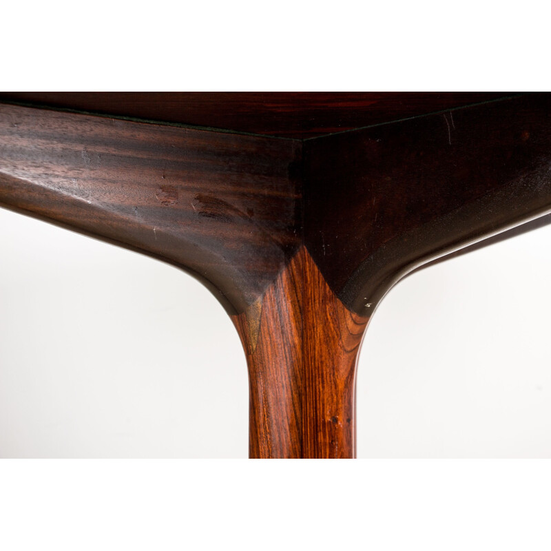 Vintage extensible table with central foot in Rio rosewood, Danish 1960