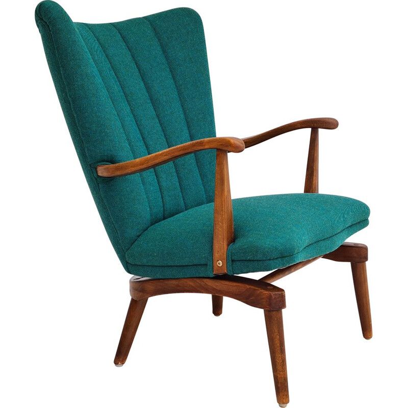 Vintage armchair with tilt function furniture fabric, Danish 1960s