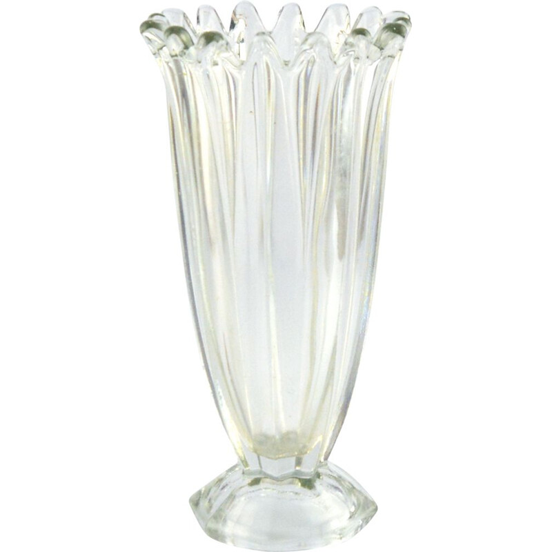 Vintage Glass vase from Hortensja Glassworks, Poland 1960s