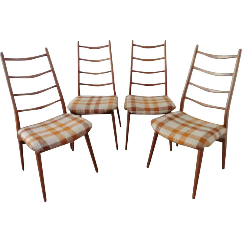 Set van 4 vintage teakhouten stoelen van Habeo, Duitsland 1960