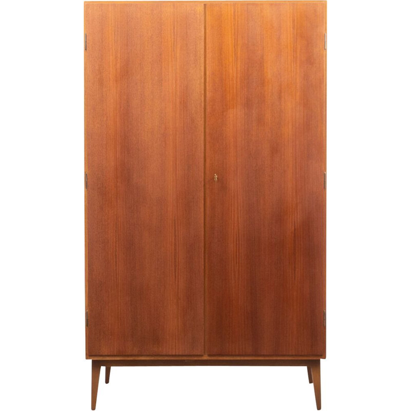 Vintage teak wardrobe with shelves, Scandinavian 1960s