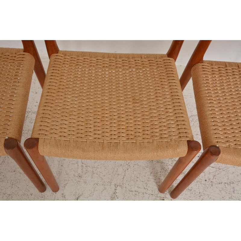 Lot de 4 chaises vintage modèle 84 de Niel Otto Moller par J.L Mollers, Danemark 1960