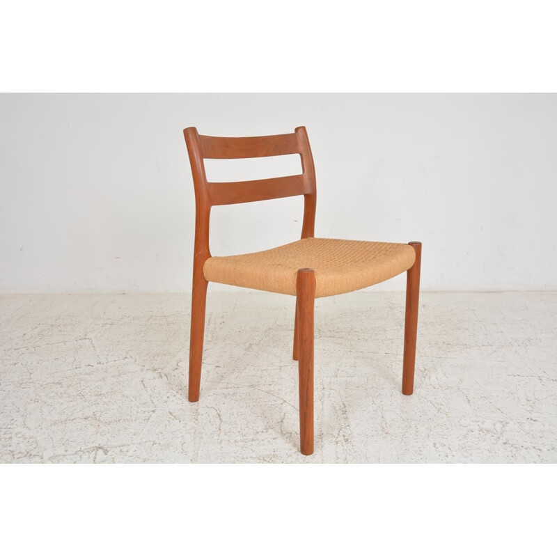 Lot de 4 chaises vintage modèle 84 de Niel Otto Moller par J.L Mollers, Danemark 1960