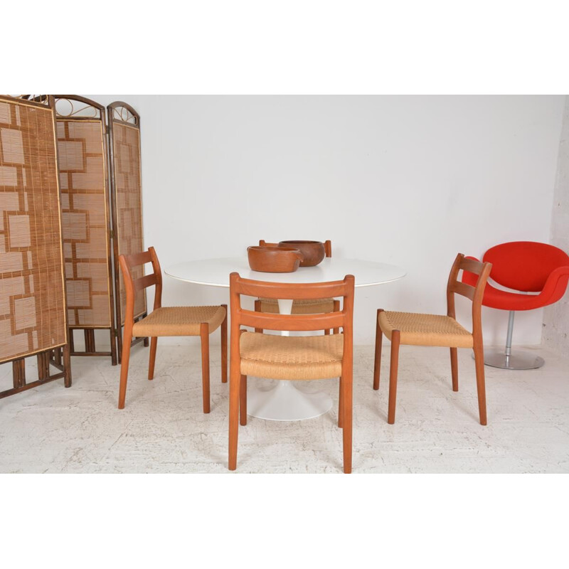 Lot de 4 chaises vintage modèle 84 de Niel Otto Moller par J.L Mollers, Danemark 1960