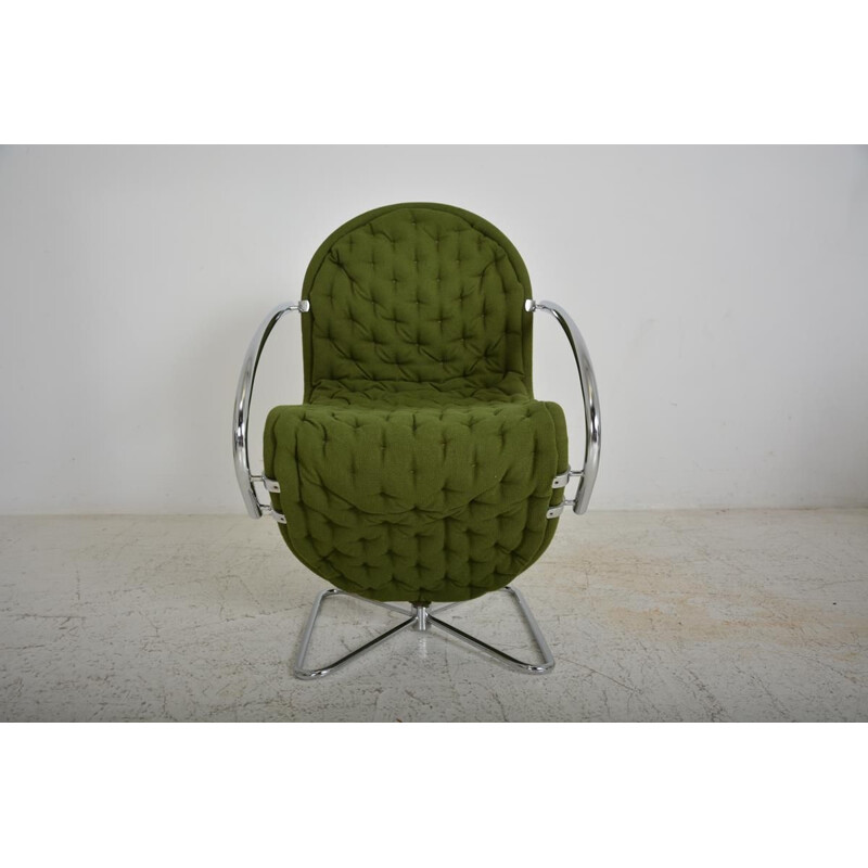 Lot of 4 vintage luxury chairs "System 123" by Fritz Hansen by Verner Panton, Denmark 1980