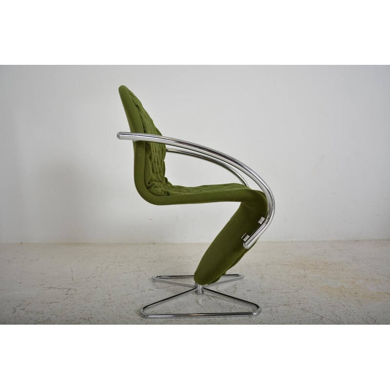 Lot of 4 vintage luxury chairs "System 123" by Fritz Hansen by Verner Panton, Denmark 1980