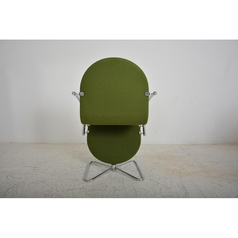 Lot of 4 vintage luxury chairs "System 123" by Fritz Hansen by Verner Panton, Denmark 1980