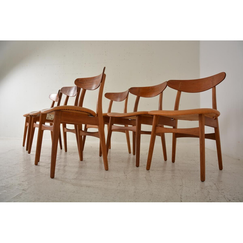 Lot de 6 chaises vintage CH30 par Hans Wegner pour Carl Hansen & Son