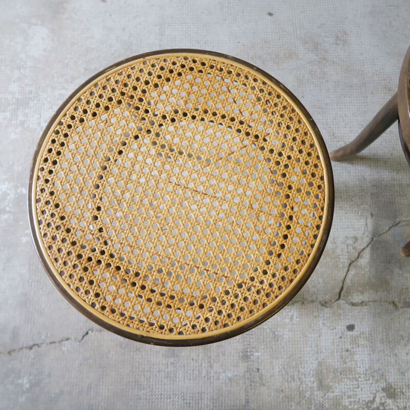 Pair of caned vintage stools