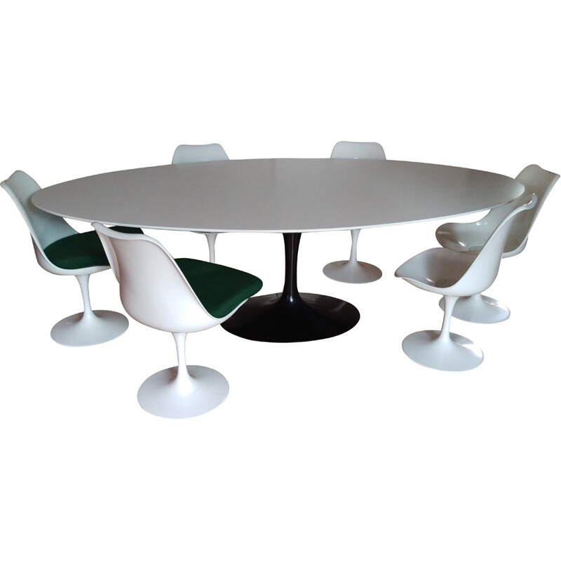 Table ovale Knoll en bois rislan, Eero SAARINEN - 1990