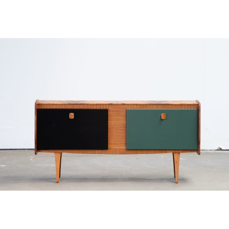 Enfilade vintage en teck et noyer, Scandinave 1960