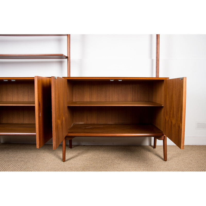 Large modular vintage teak shelf by Arne Hovmand Olsen for Jutex Danish