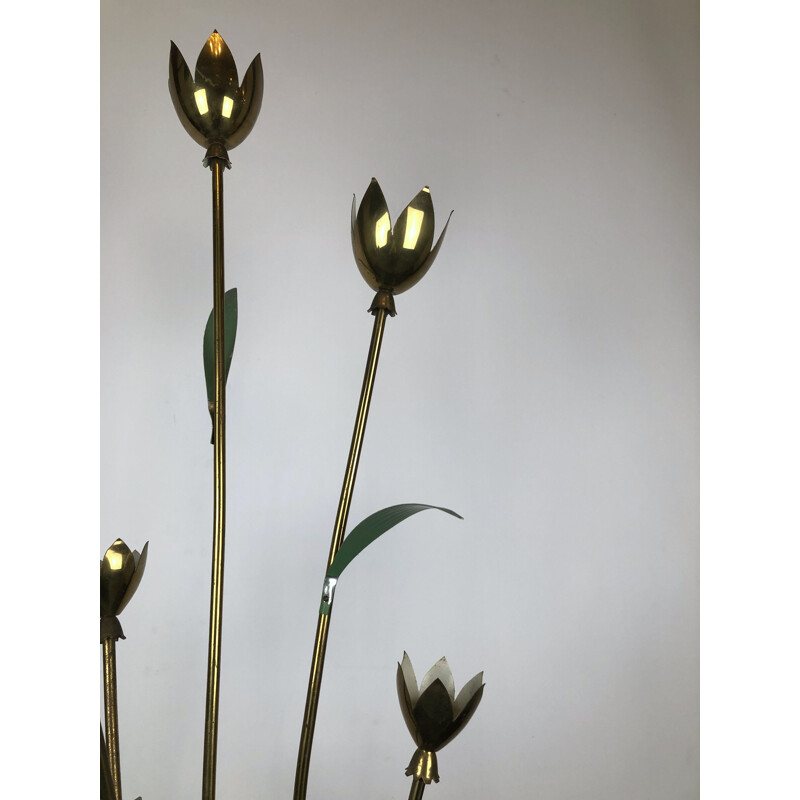 Vintage manner brass floral lamp by Arredoluce, Italy 1950s