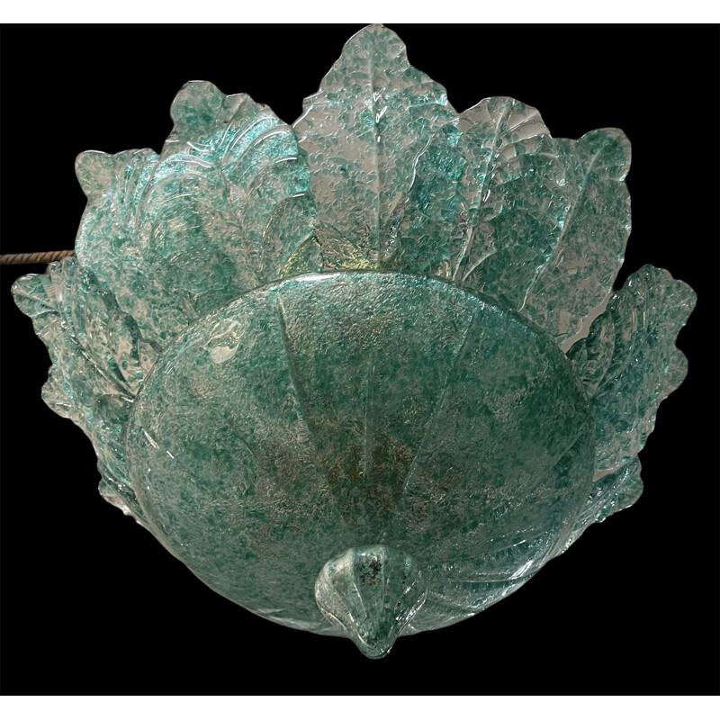 Large vintage Mint Green Murano Flushmount 1960s