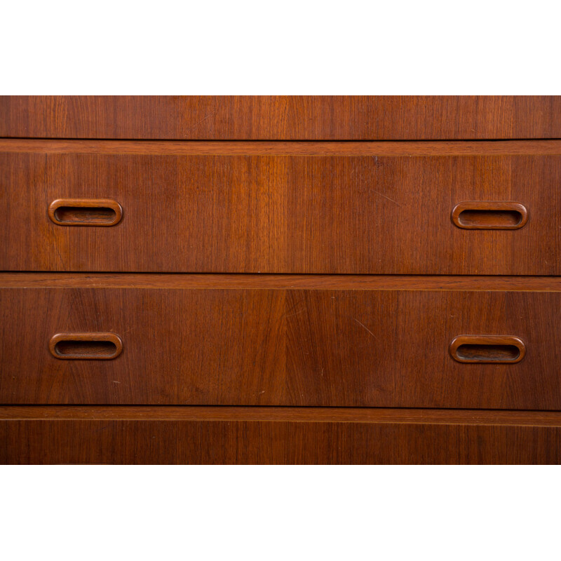 Large vintage 7 drawers teak chest of drawers Semainier, Danish 1960s