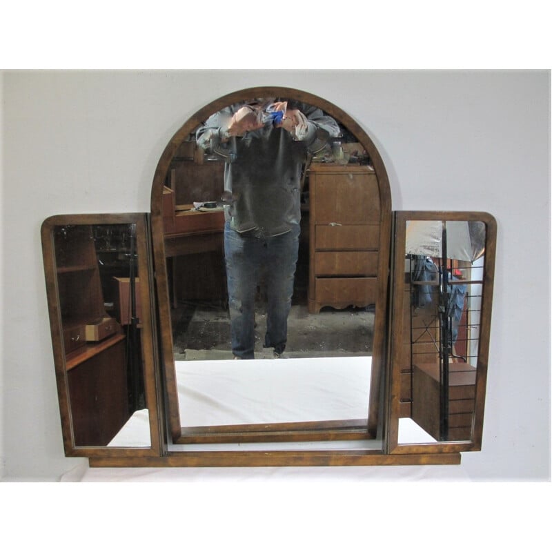 Vintage Brass Mirror Art Deco 1950s