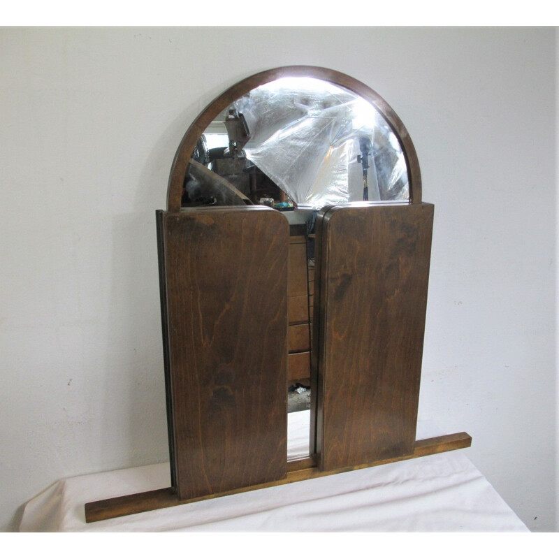 Vintage Brass Mirror Art Deco 1950s