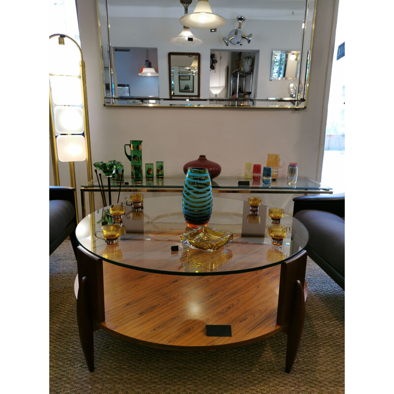 Vintage vase in blown and frosted glass in spiral shape