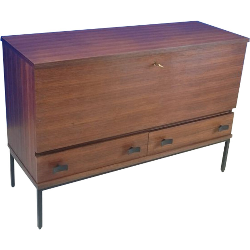 Scandinavian Degorre sideboard in rosewood and metal, Antoine PHILIPON & Jacqueline LECOQ - 1950s